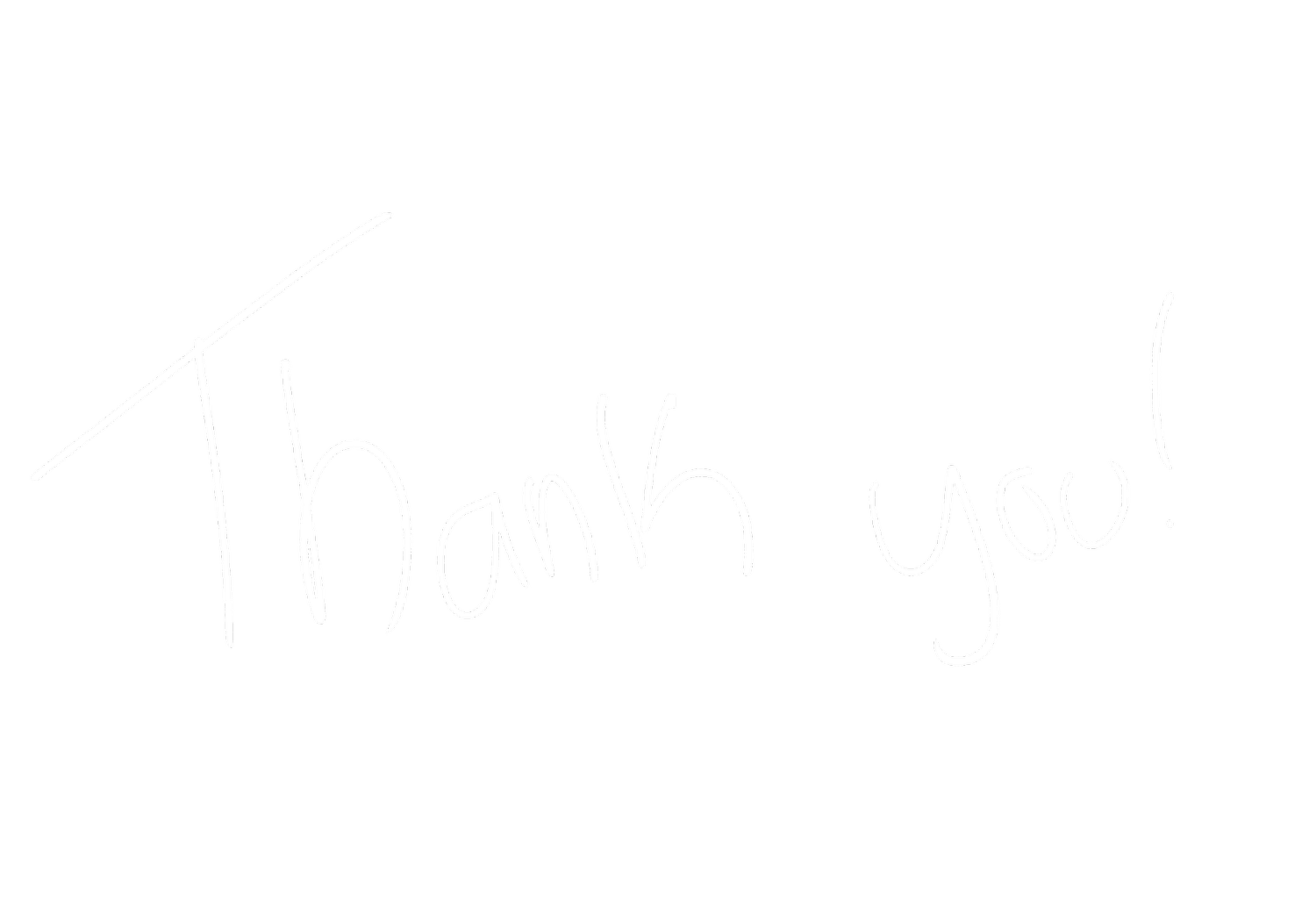 Thank you, handwritten by Mike Jones